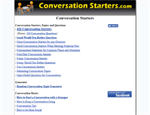 Tablet Screenshot of conversationstarters.com